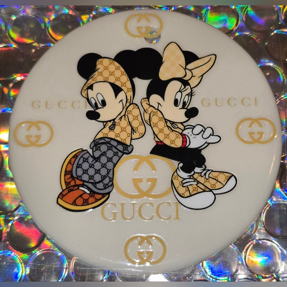 Mickey and Minnie Custom Christmas Ornament with Real Pearl #1012